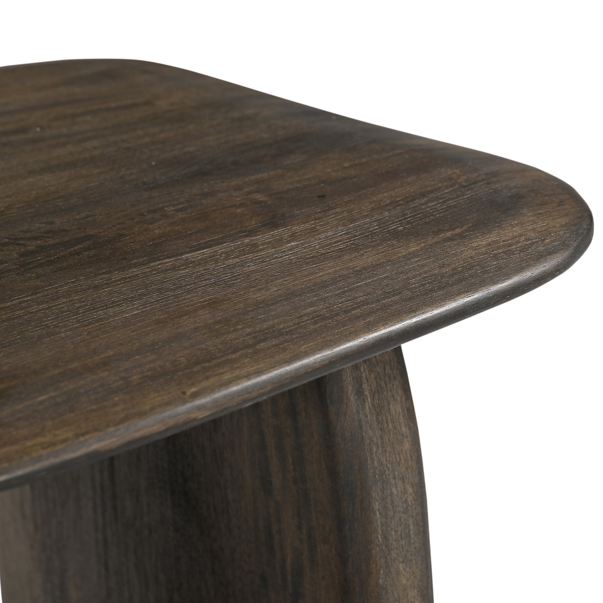 Bazul Accent Table - Mocha Solid Mango Wood Organic Shape-Accent Table-DECOROLALA