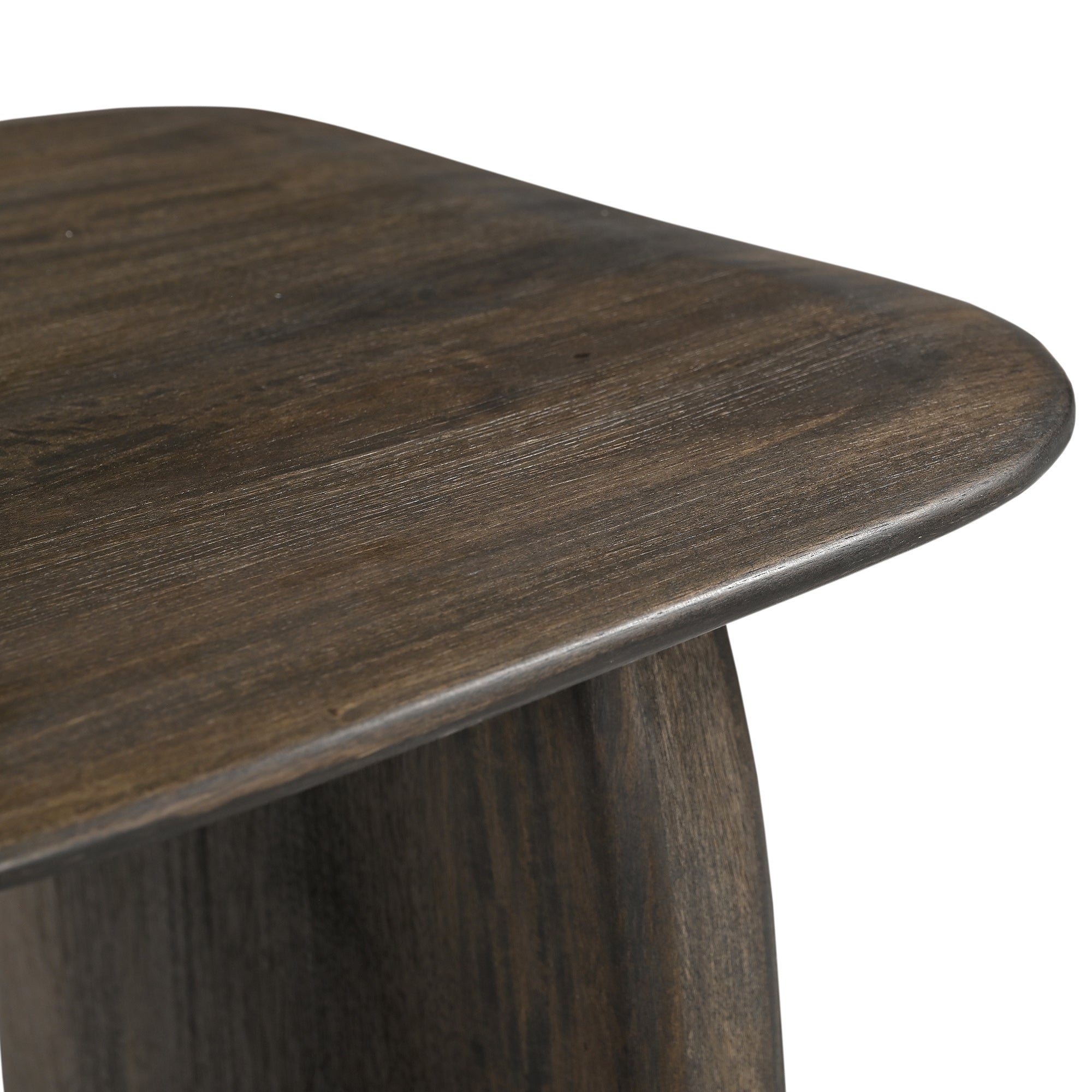 Bazul Accent Table - Mocha Solid Mango Wood Organic Shape-Accent Table-DECOROLALA