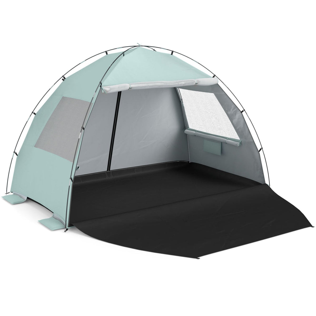 Beach Tent Sun Shelter with Canopy with Extended Floor and Vent Windows-Green-Tents-DECOROLALA