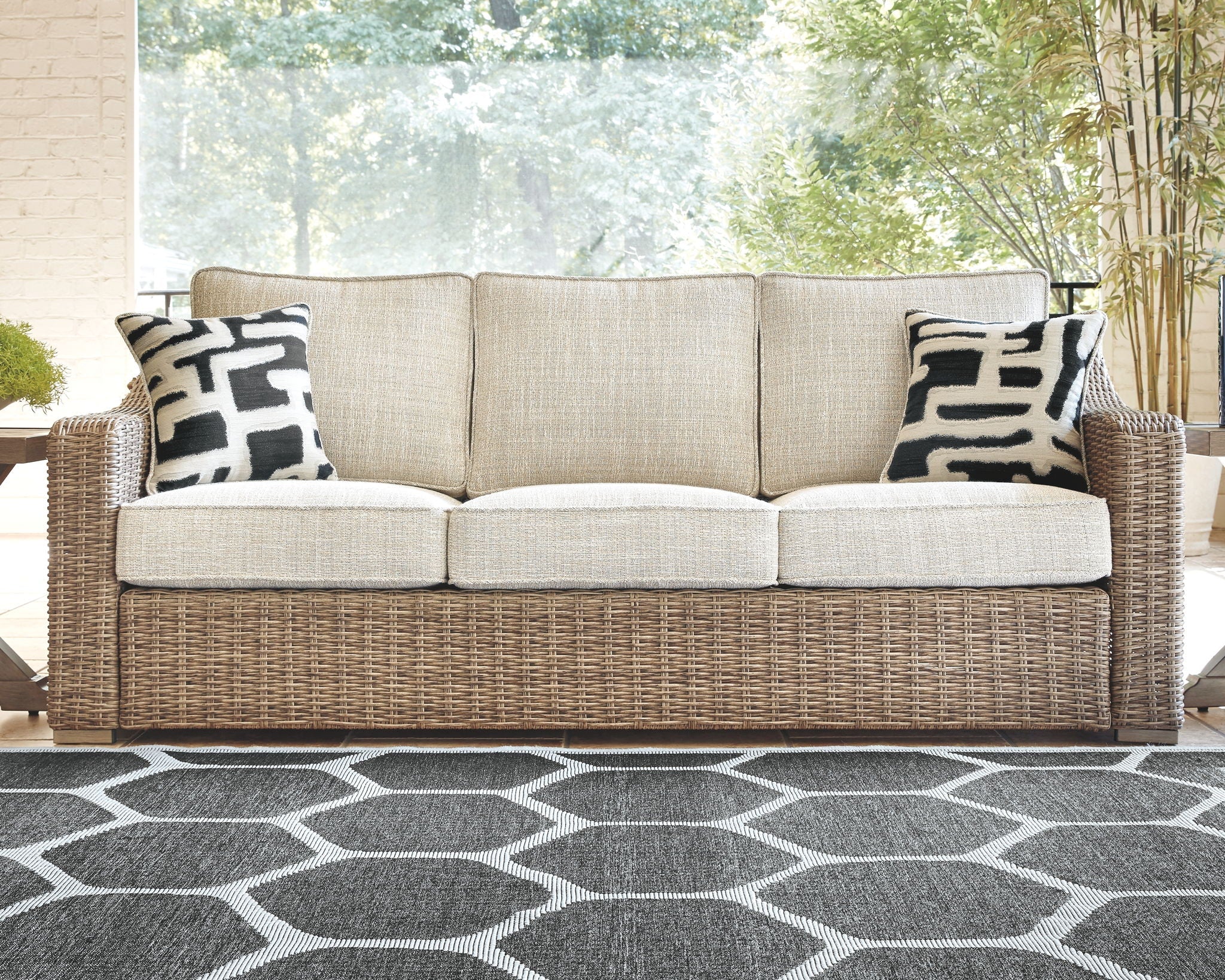 Beachcroft Sofa With Cushion - Beige 82"W-Sofas-DECOROLALA
