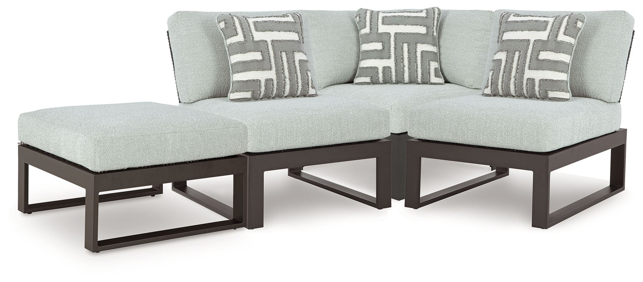 Beachloft Outdoor Sectional - Black-Stationary Sectionals-DECOROLALA
