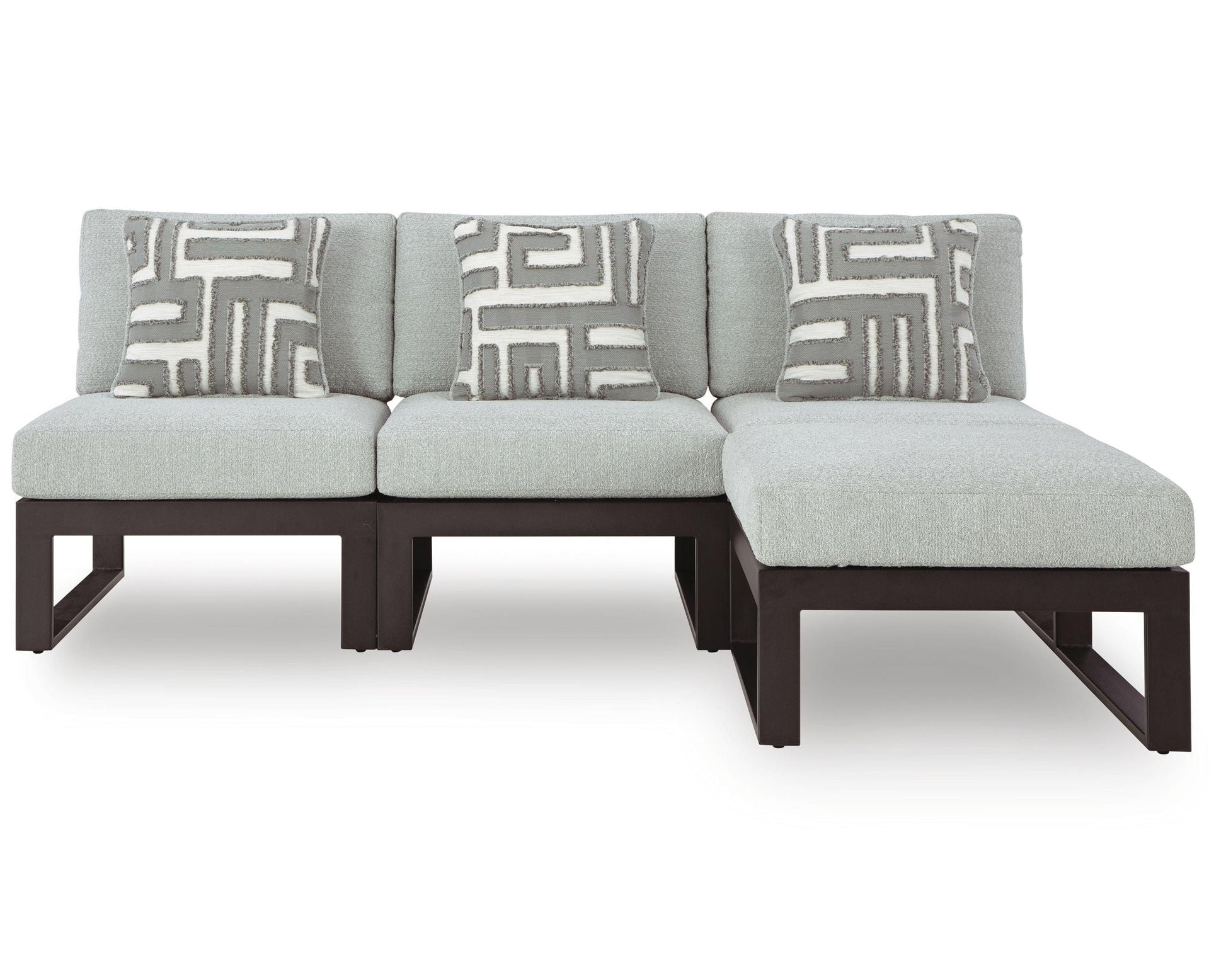 Beachloft Outdoor Sectional - Black-Stationary Sectionals-DECOROLALA