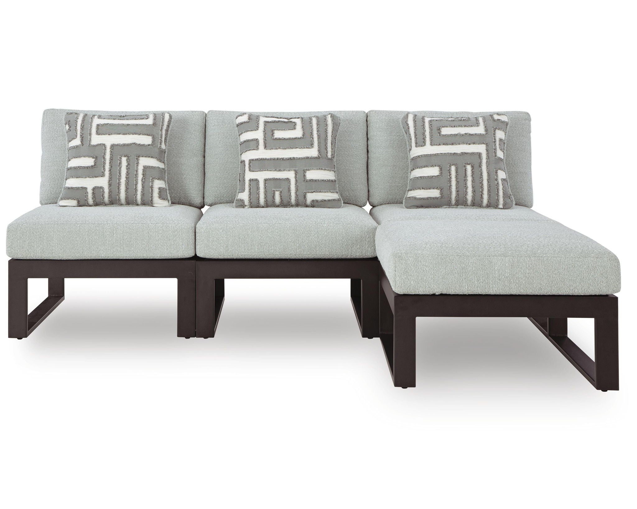 Beachloft Outdoor Sectional - Black-Stationary Sectionals-DECOROLALA