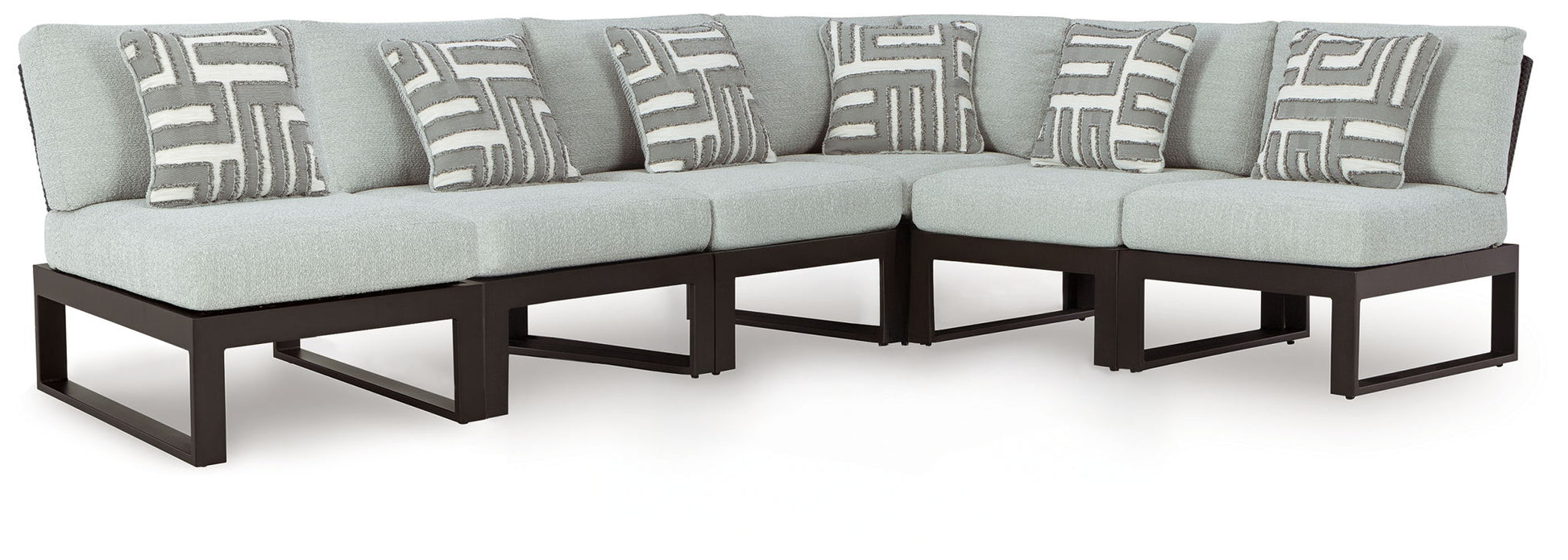 Beachloft Outdoor Sectional - Black-Stationary Sectionals-DECOROLALA