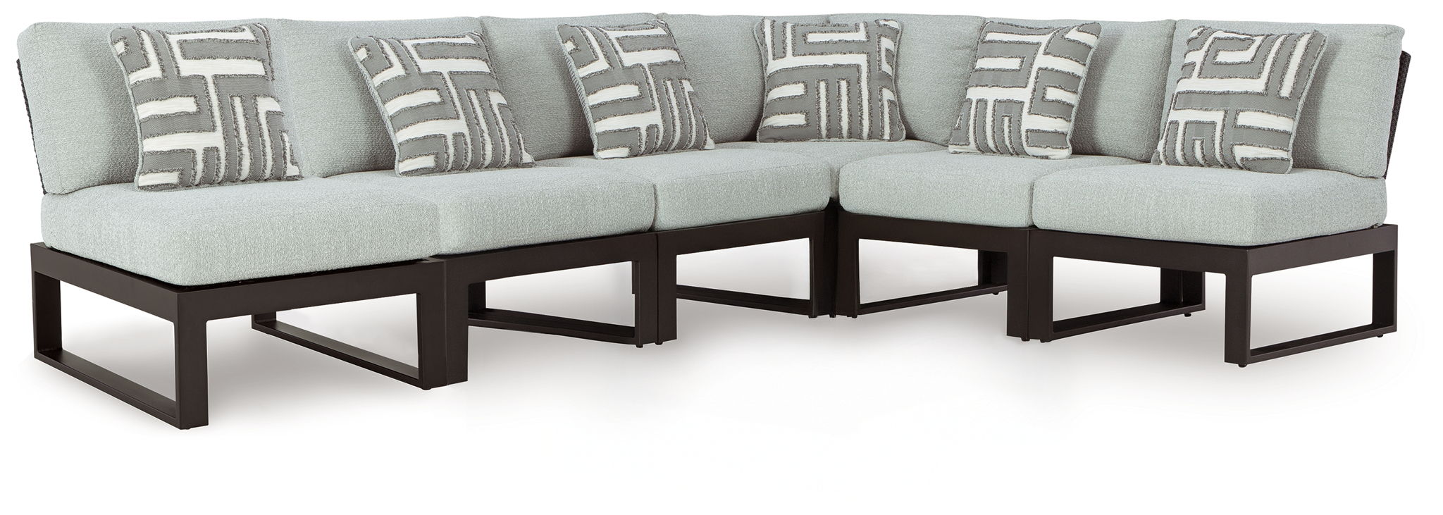 Beachloft Outdoor Sectional - Black-Stationary Sectionals-DECOROLALA