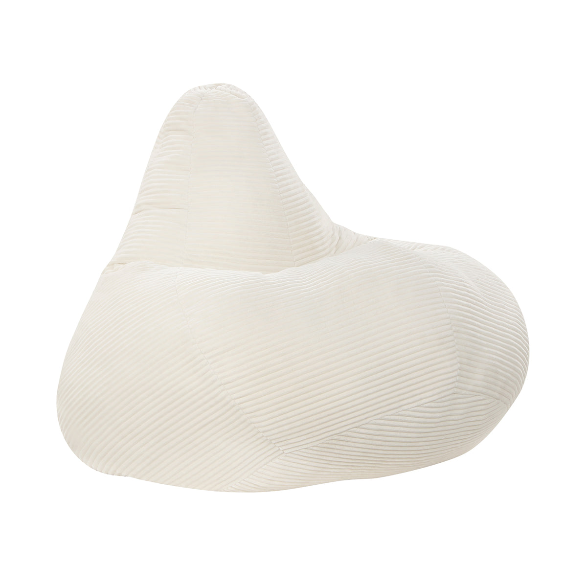 Bean Bag Chair Accent Lazy Sofa - Off-White Corduroy 35"-Sofas & Loveseats-DECOROLALA