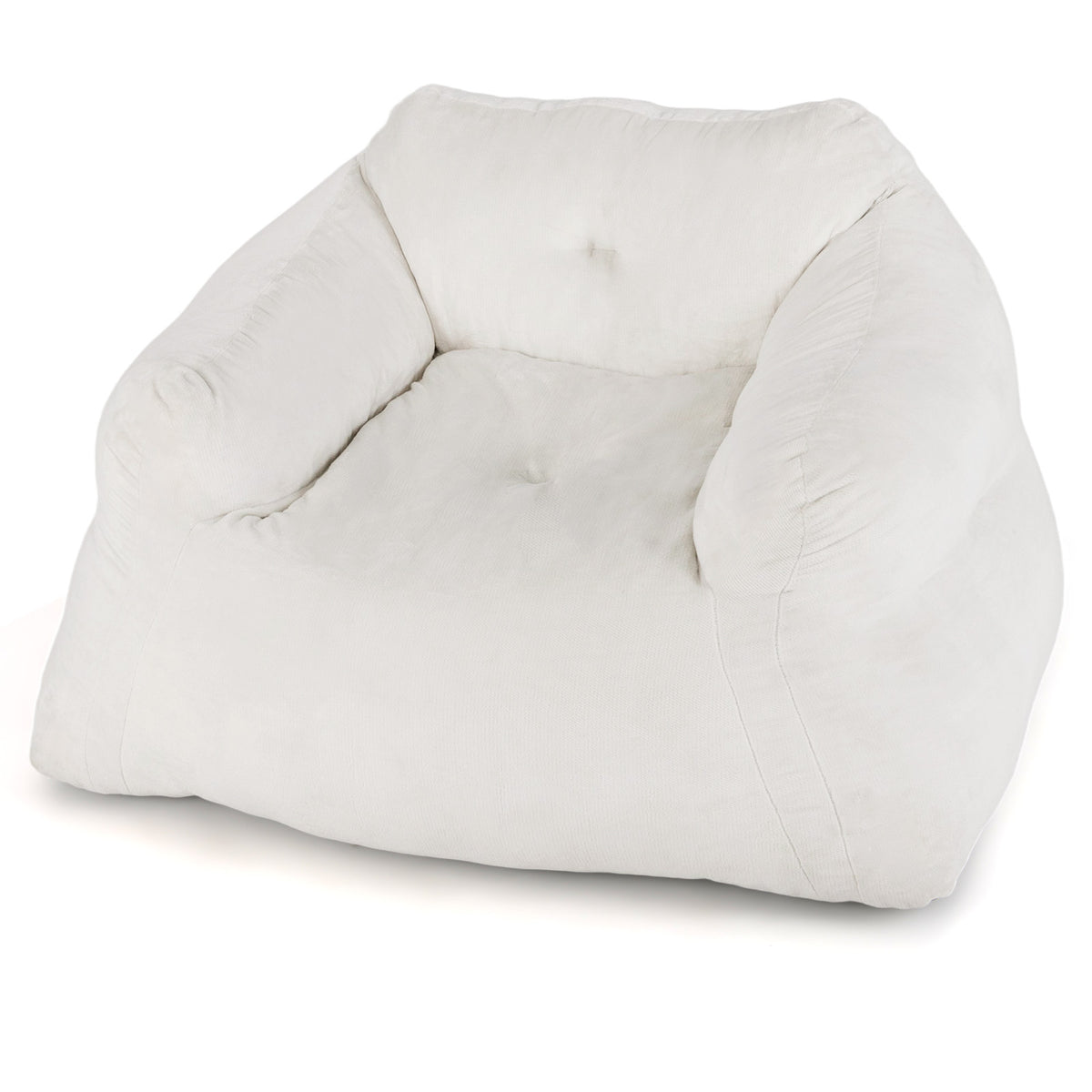 Bean Bag Chair Plush Lazy Sofa with Ultra-soft Velvet Cover-Beige-Floor Chairs-DECOROLALA