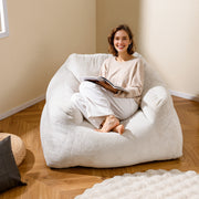 Bean Bag Chair Plush Lazy Sofa with Ultra-soft Velvet Cover-Beige-Floor Chairs-DECOROLALA