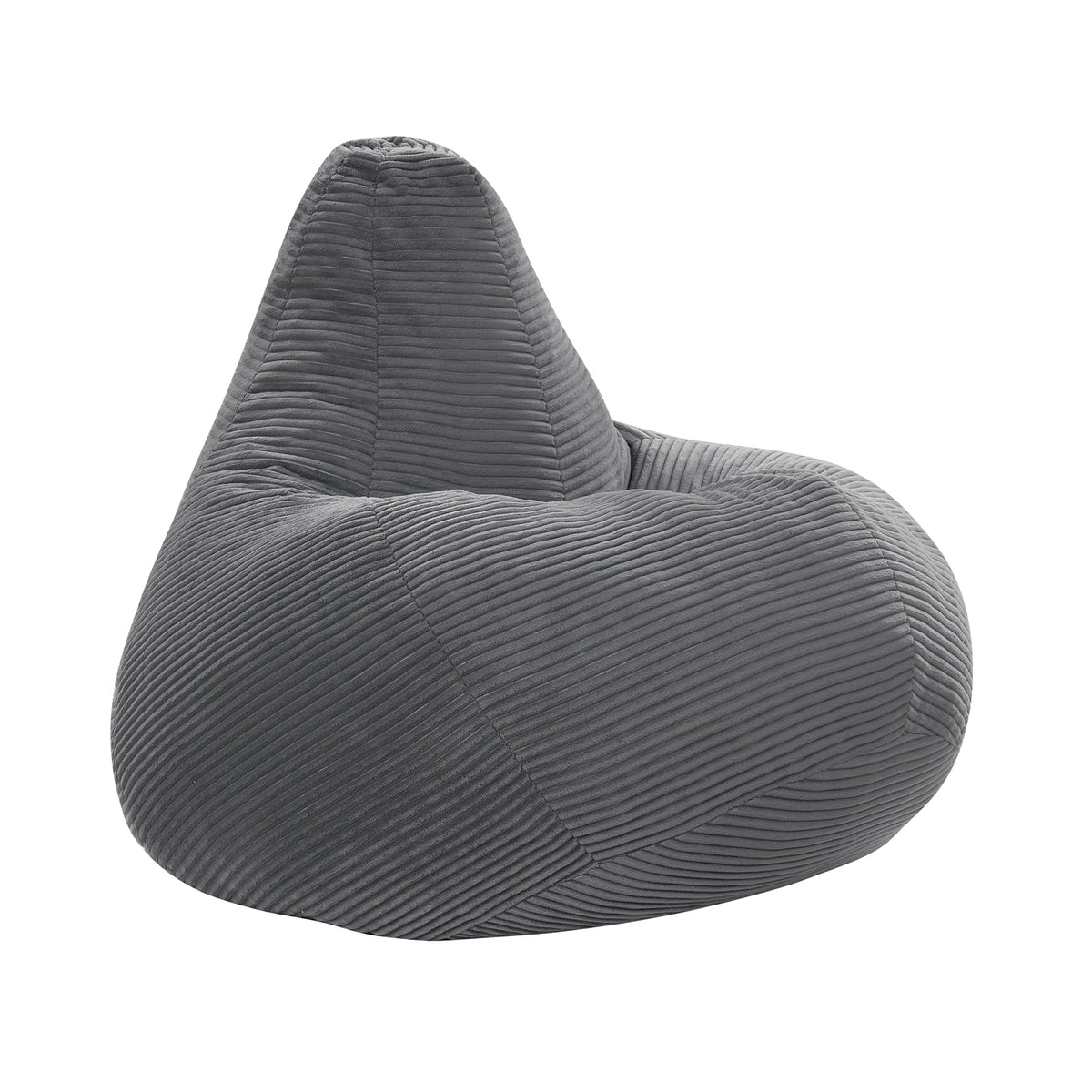 Bean Bag Chair for Adults - Dark Gray Corduroy Lazy Sofa 35"-Sofas & Loveseats-DECOROLALA
