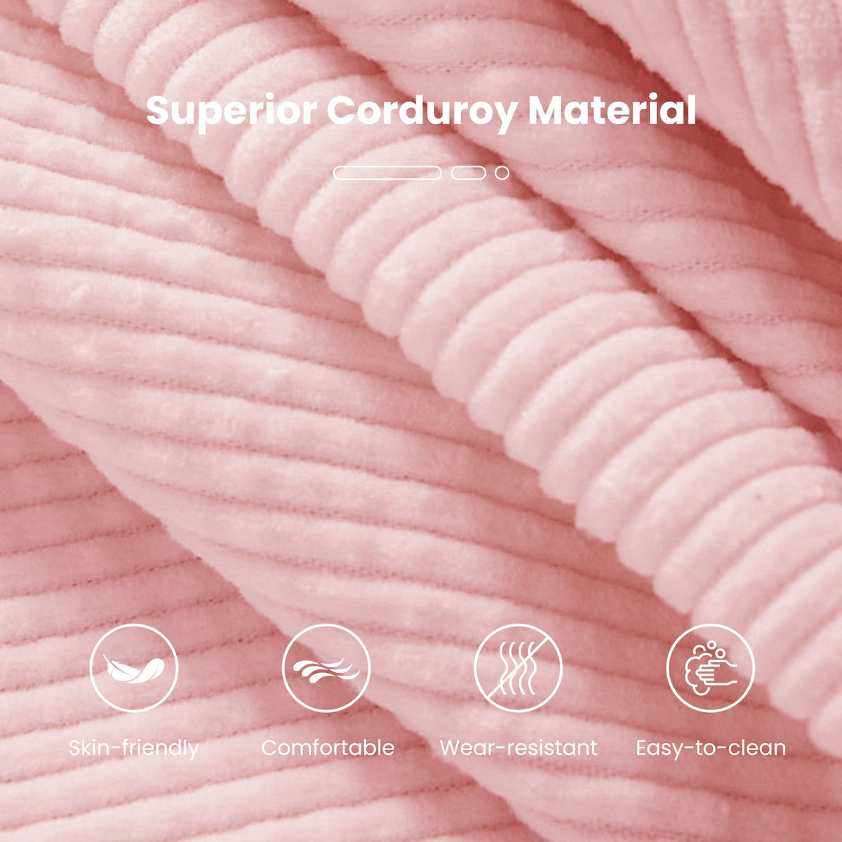 Bean Bag Chair for Adults - Pink Corduroy Accent Lazy Sofa-Sofas & Loveseats-DECOROLALA