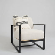 Beardell 18x18 Cream And Black w/Tassels Pillow Cover w/Down Filler-Decorative Pillows-DECOROLALA