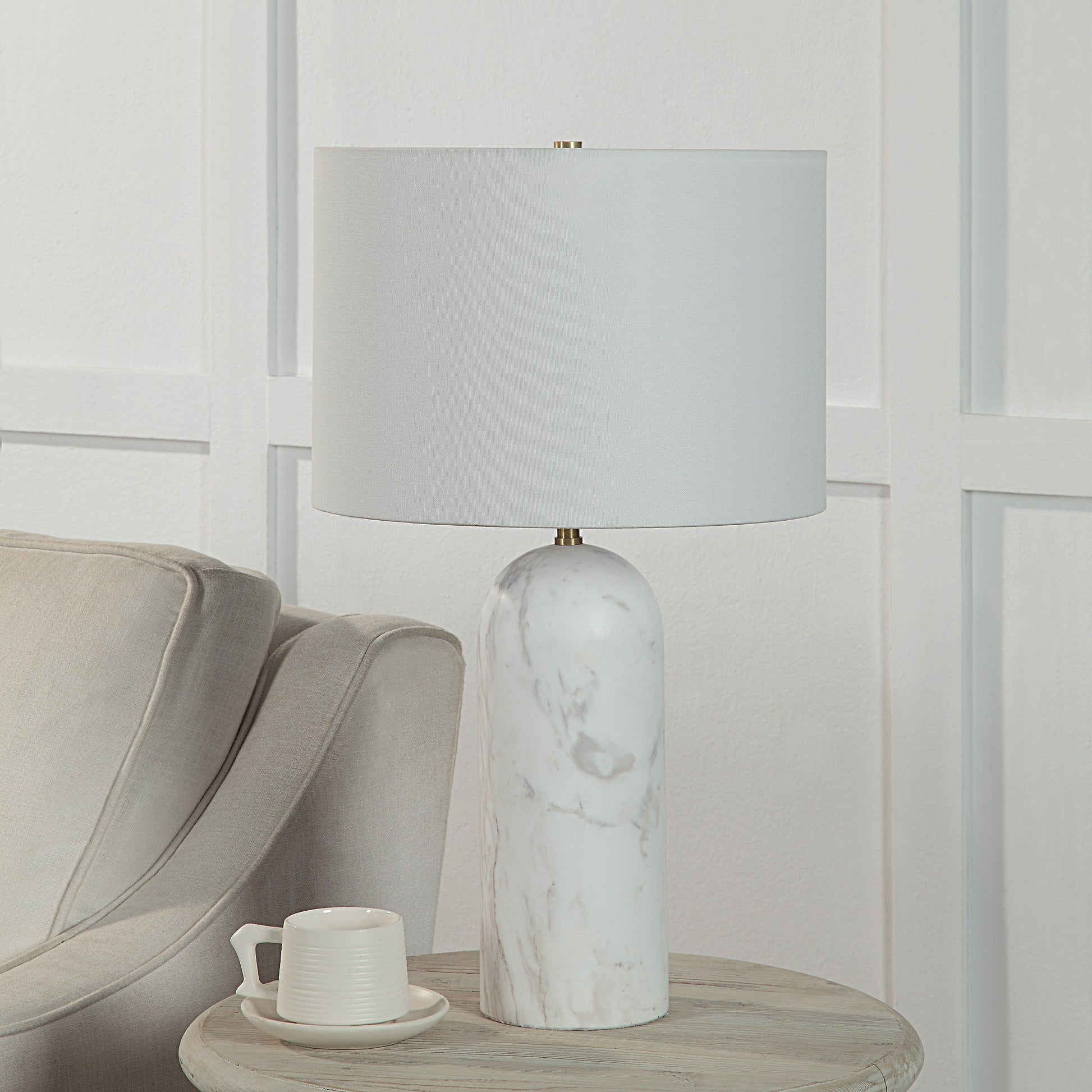 Beausoleil 25" Tall Satin Brass Table Lamp-Table Lamp-DECOROLALA