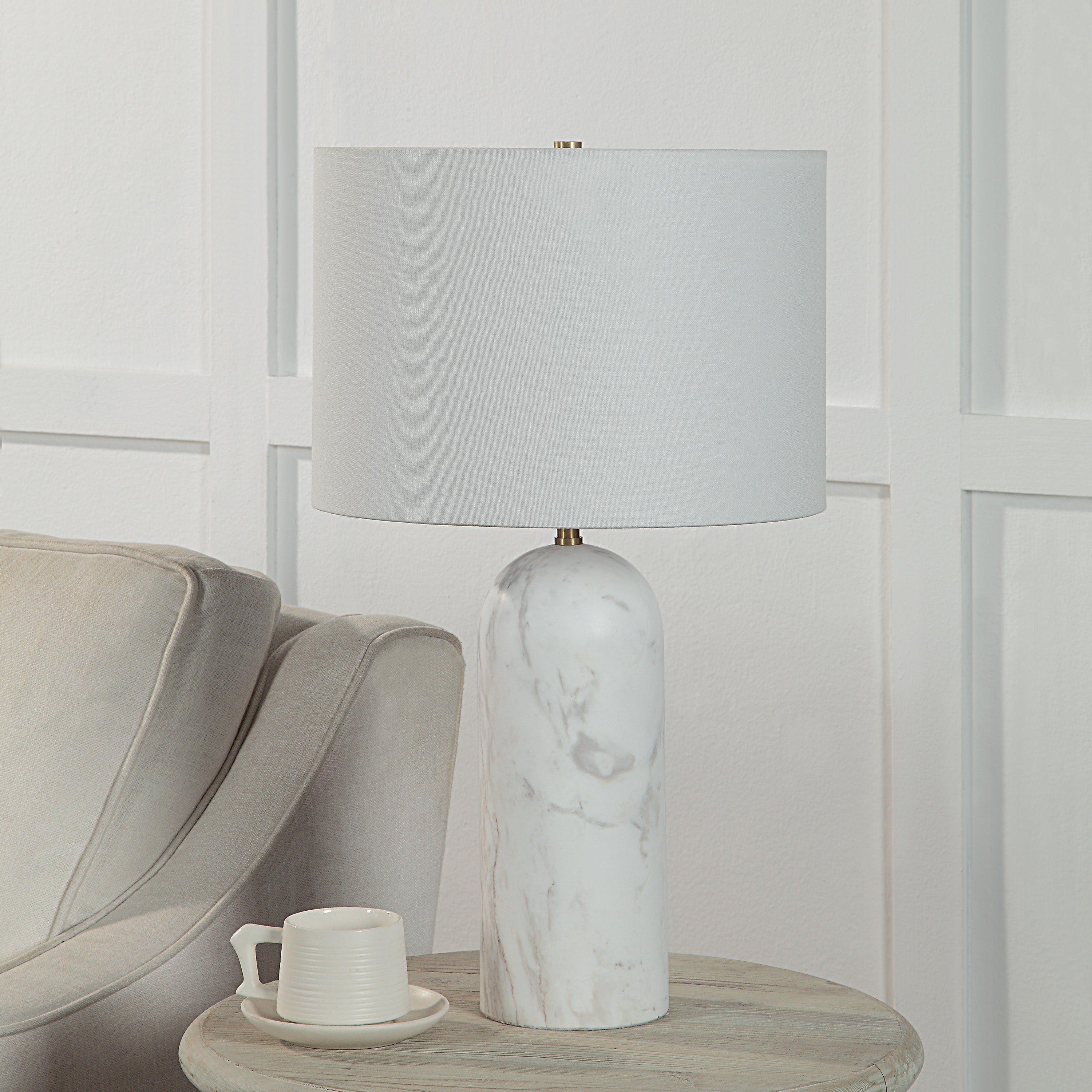 Beausoleil 25" Tall Satin Brass Table Lamp-Table Lamp-DECOROLALA