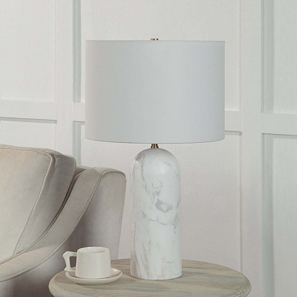 Beausoleil 25" Tall Satin Brass Table Lamp-Table Lamps-DECOROLALA