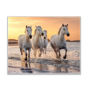 Beautiful Galloping Horses Print- Animal Print Canvas-Fine Art Canvas- Gold varnish-Wall Art-DECOROLALA