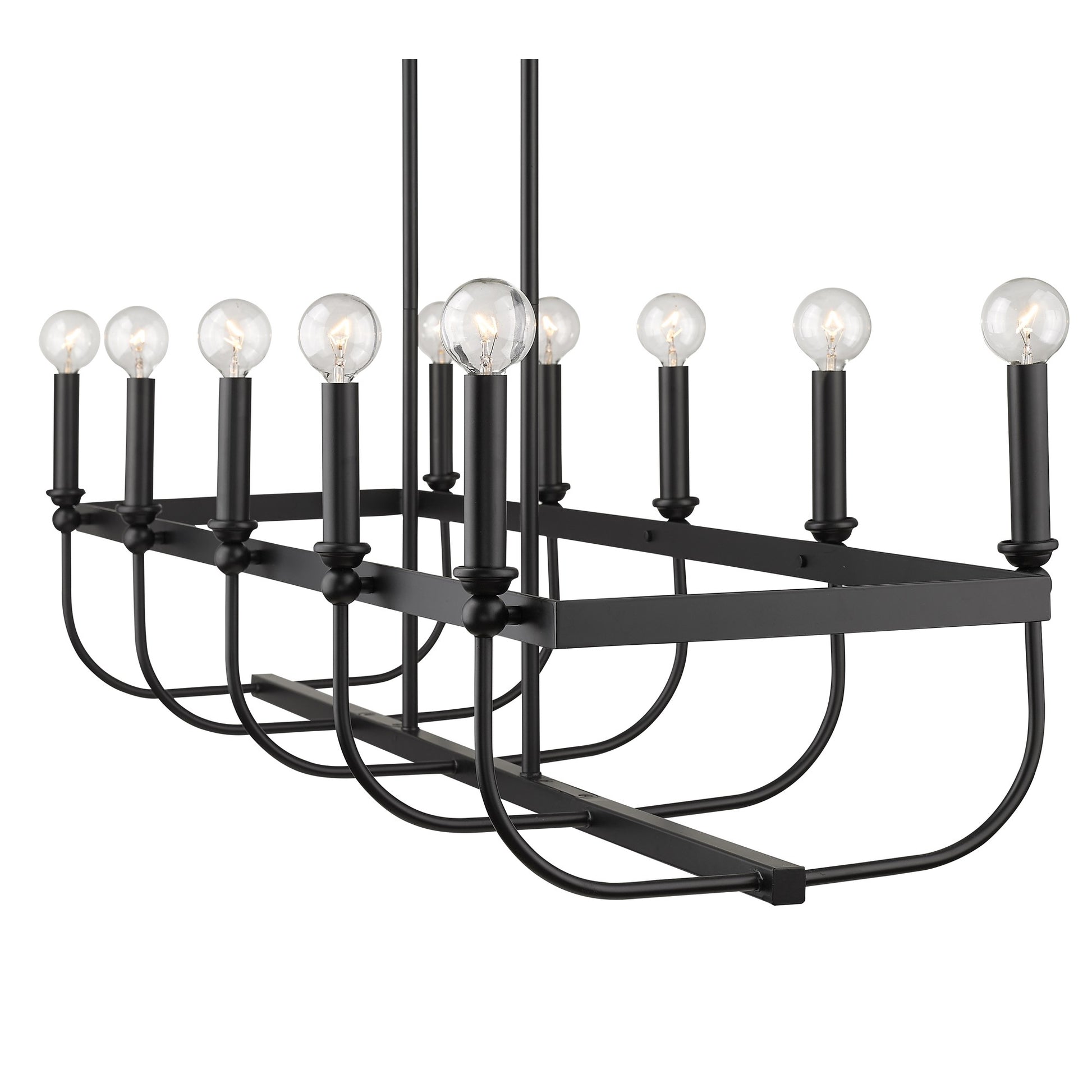Beckett 10-Light Matte Black Island Pendant-Pendants-Hanging Lights-DECOROLALA
