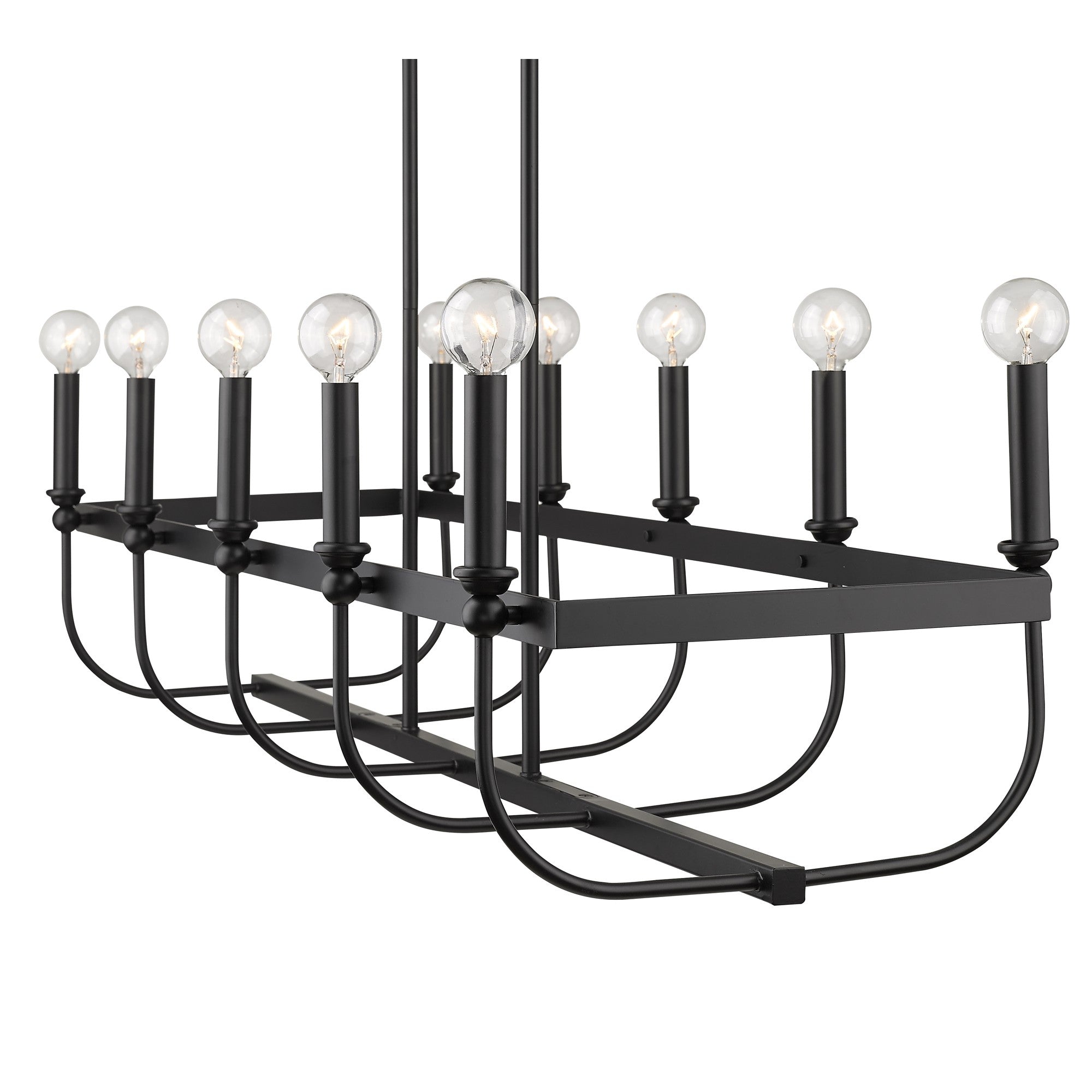 Beckett 10-Light Matte Black Island Pendant-Pendants-Hanging Lights-DECOROLALA