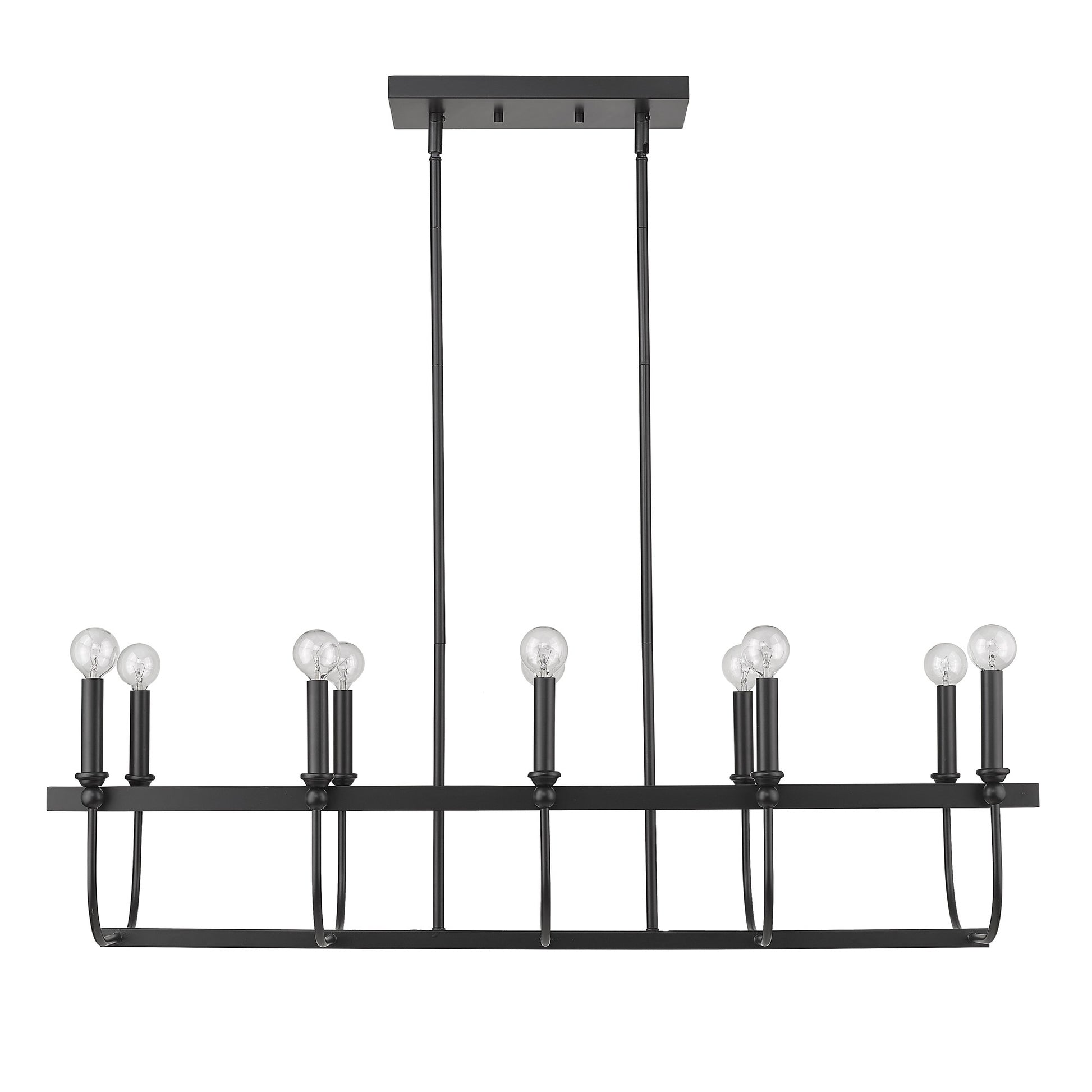 Beckett 10-Light Matte Black Island Pendant-Pendants-Hanging Lights-DECOROLALA