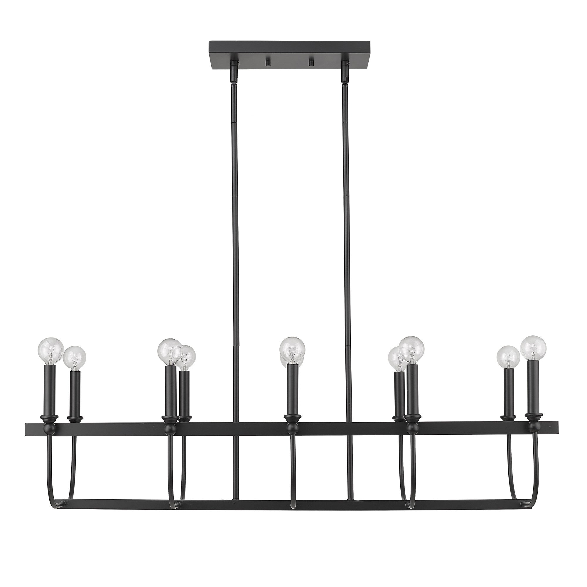 Beckett 10-Light Matte Black Island Pendant-Pendants-Hanging Lights-DECOROLALA