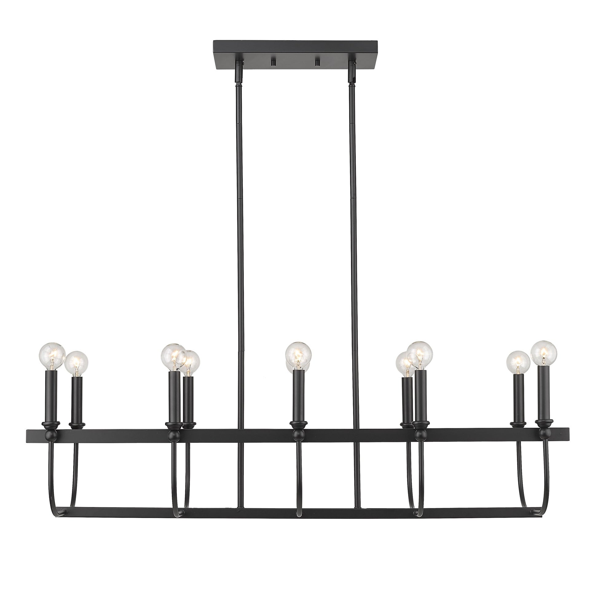 Beckett 10-Light Matte Black Island Pendant-Pendants-Hanging Lights-DECOROLALA