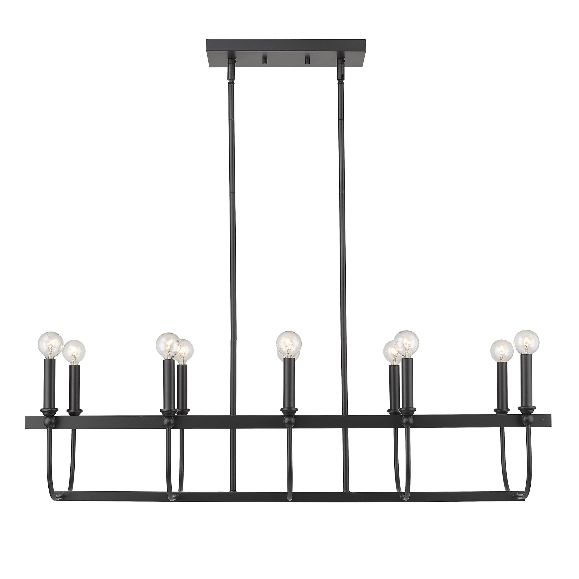 Beckett 10-Light Matte Black Island Pendant-Pendants-Hanging Lights-DECOROLALA