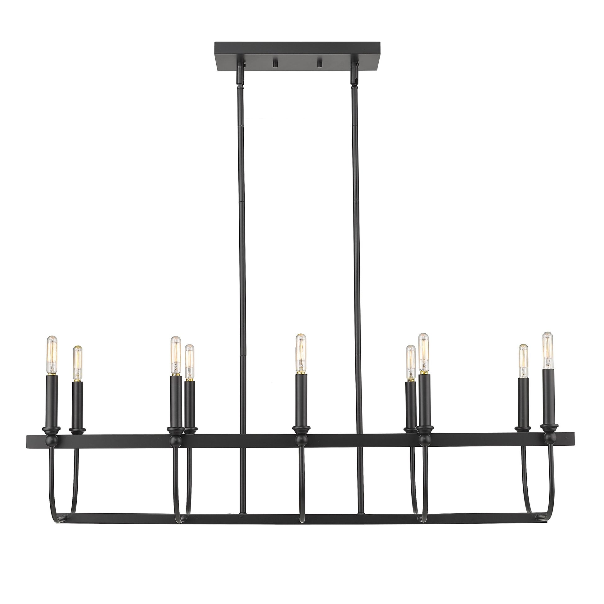 Beckett 10-Light Matte Black Island Pendant-Pendants-Hanging Lights-DECOROLALA