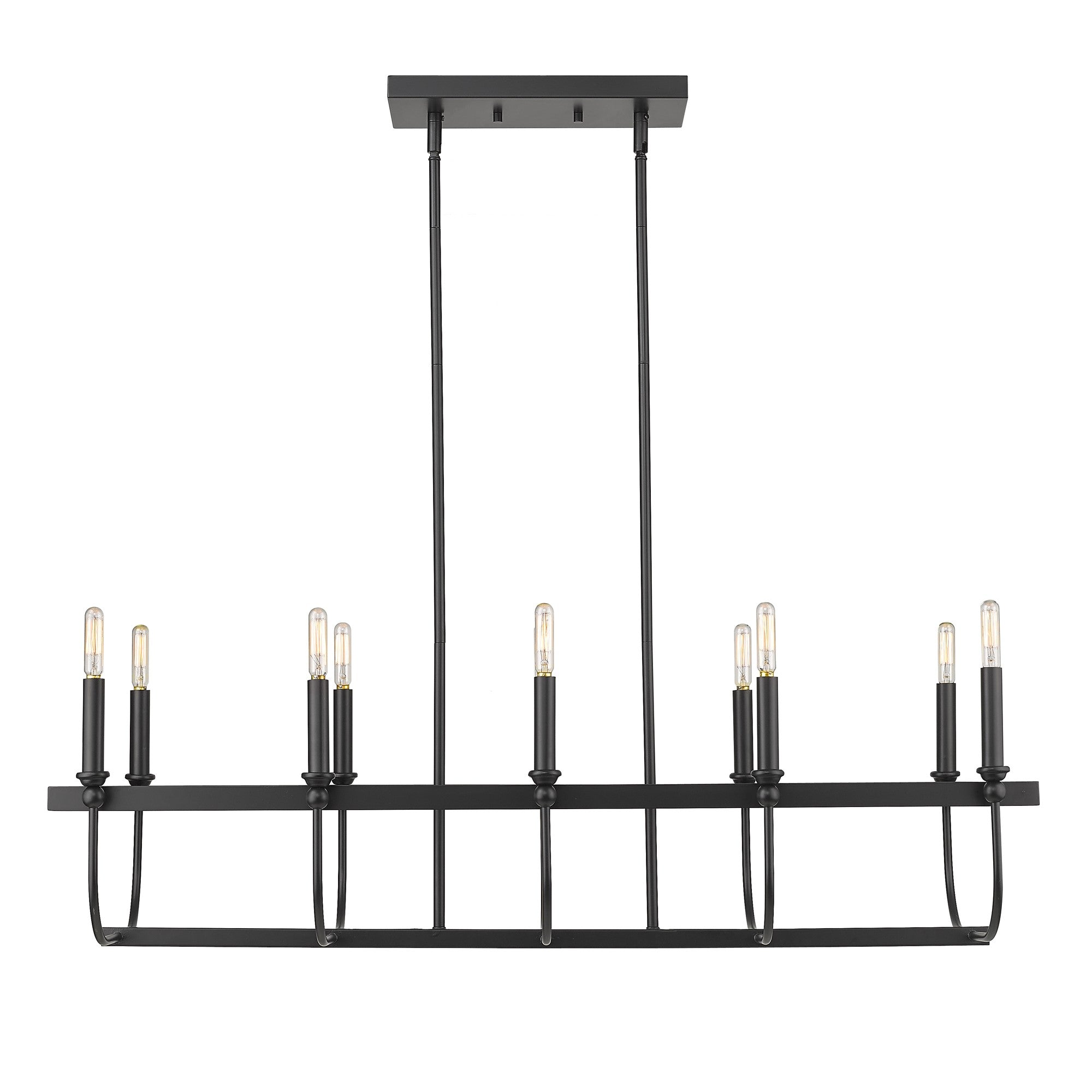 Beckett 10-Light Matte Black Island Pendant-Pendants-Hanging Lights-DECOROLALA