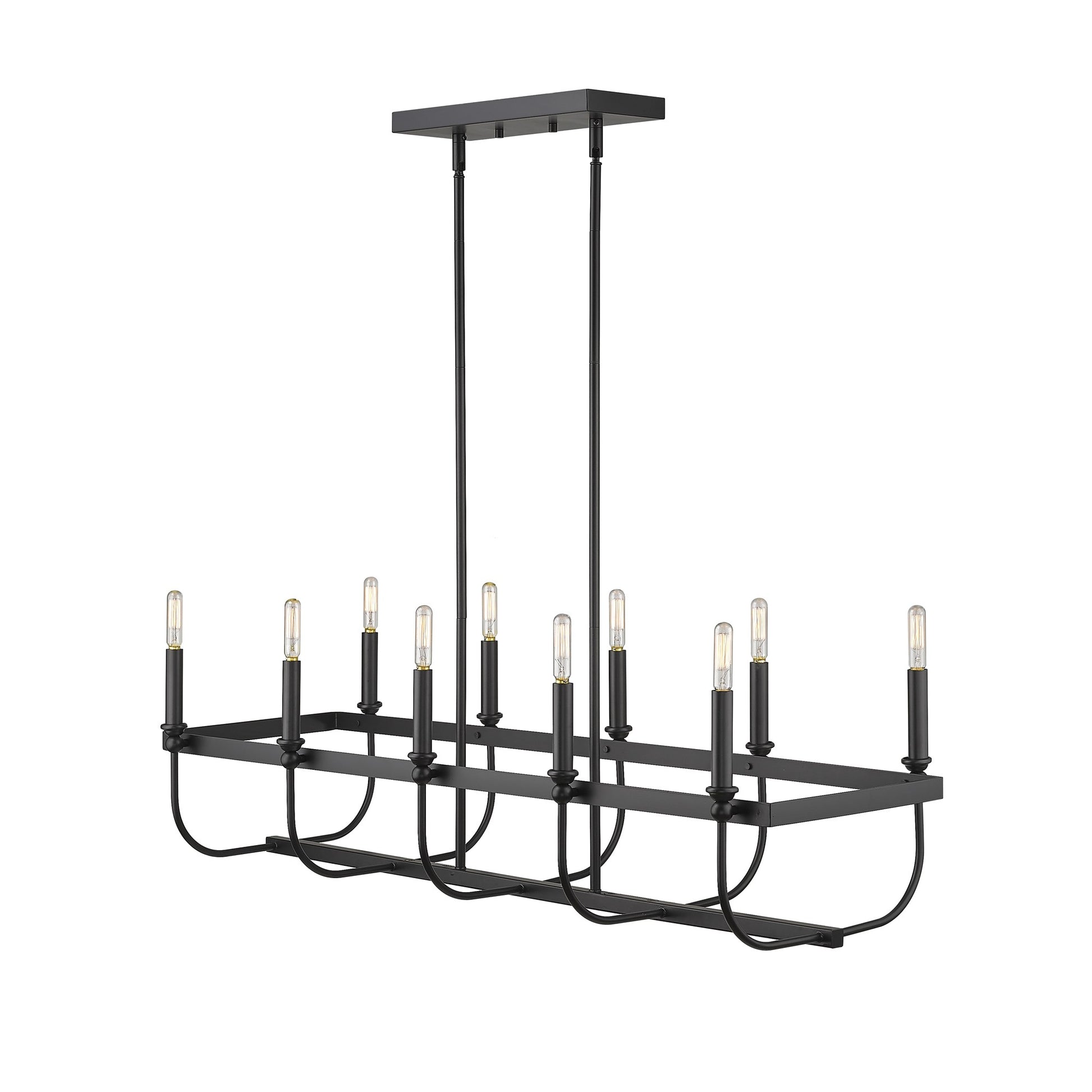 Beckett 10-Light Matte Black Island Pendant-Pendants-Hanging Lights-DECOROLALA