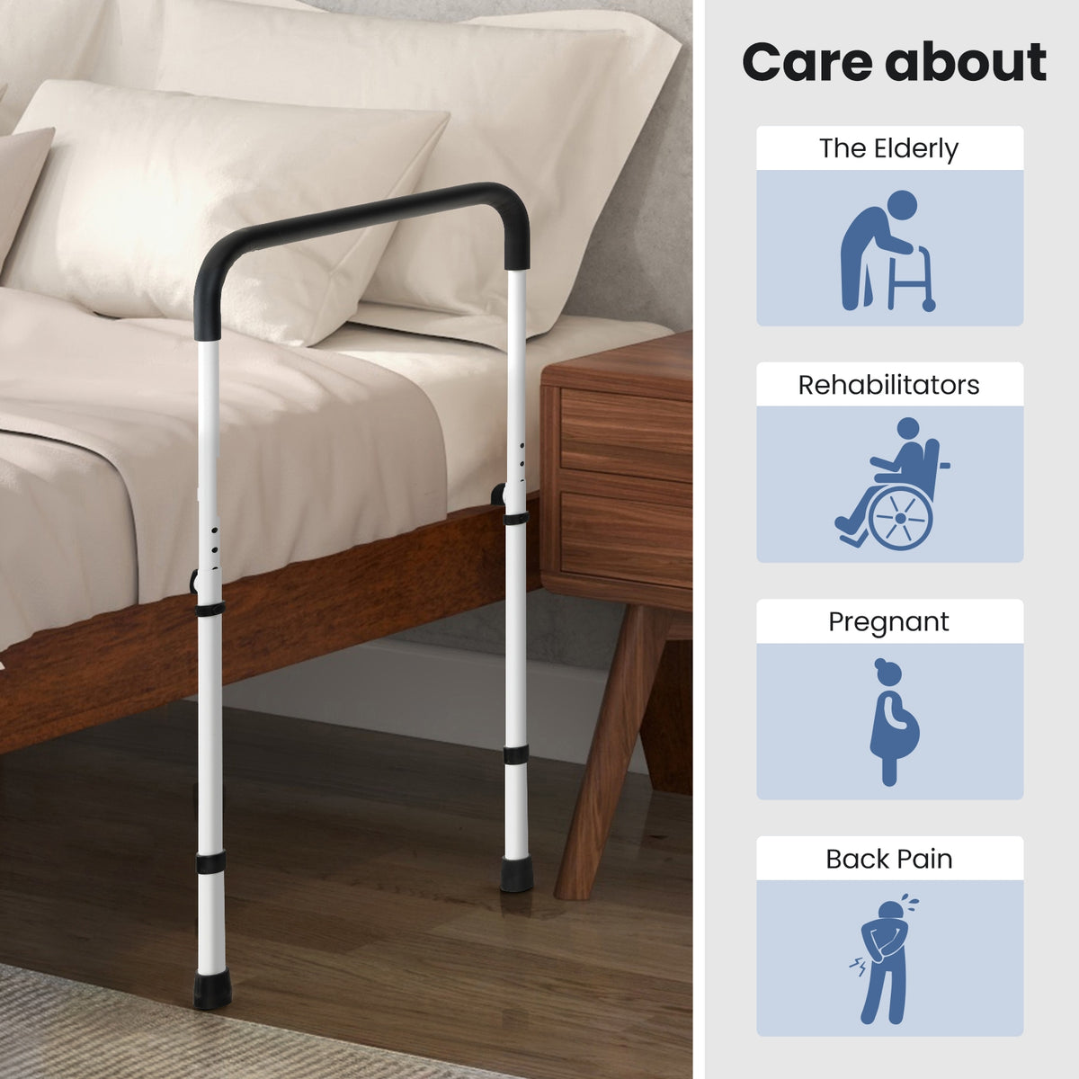 Bed Assist Rail Adjustable Fall Prevention-Health Care-DECOROLALA