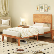 Bed Frame with Headboard and Storage Space-Simple Bed Frame-DECOROLALA