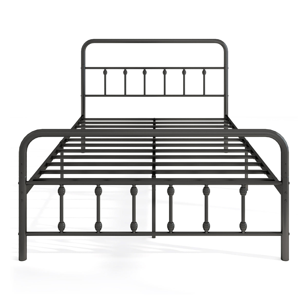 Bed Frame with Headboard and Under Bed Storage Black-Full Size-Simple Bed Frame-DECOROLALA