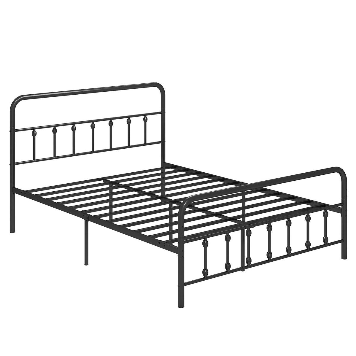 Bed Frame with Headboard and Under Bed Storage Black-Queen Size-Simple Bed Frame-DECOROLALA
