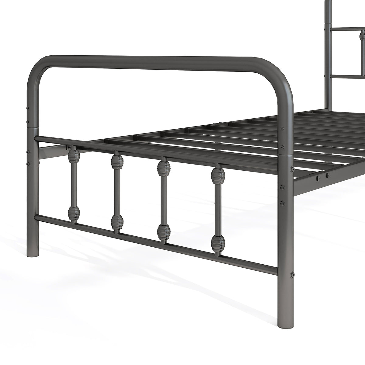 Bed Frame with Headboard and Under Bed Storage Black-Twin Size-Simple Bed Frame-DECOROLALA