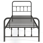 Bed Frame with Headboard and Under Bed Storage Black-Twin Size-Simple Bed Frame-DECOROLALA
