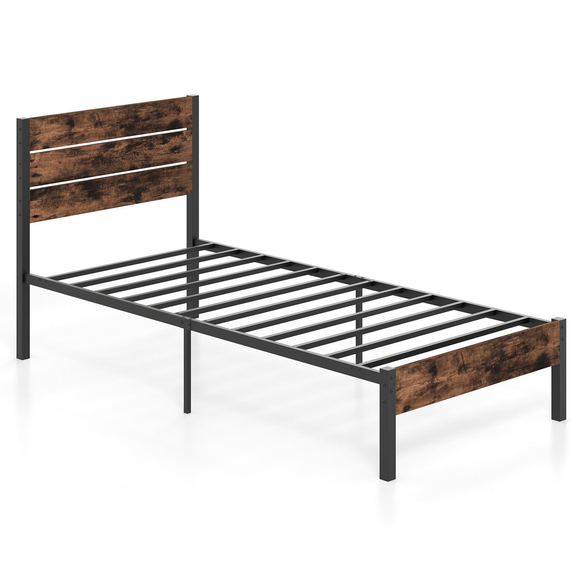 Bed Frame with High Headboard and Mute Bar-Simple Bed Frame-DECOROLALA