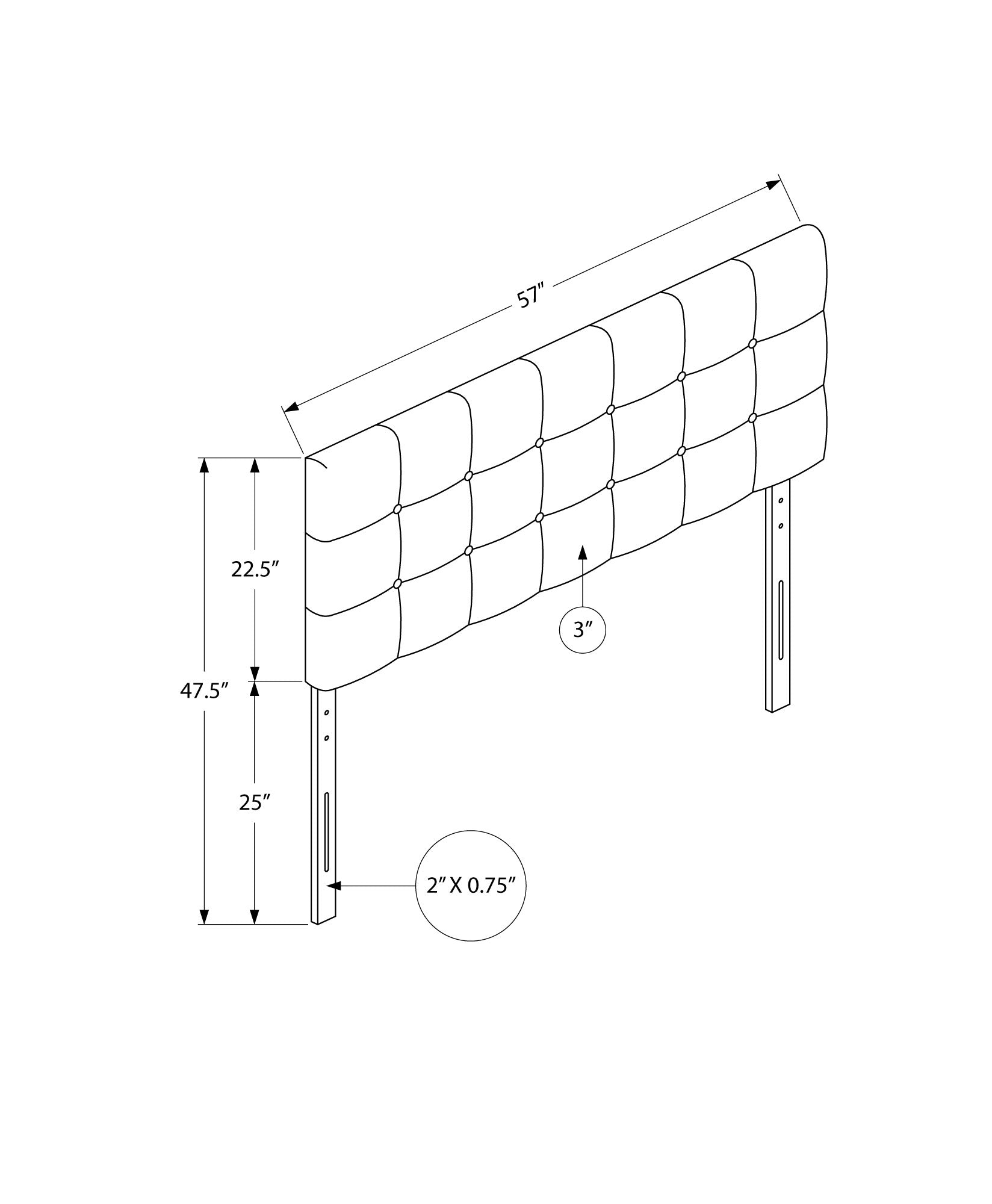 Bed - Full Size / Brown Leather-Look Headboard Only-Standard Beds-DECOROLALA