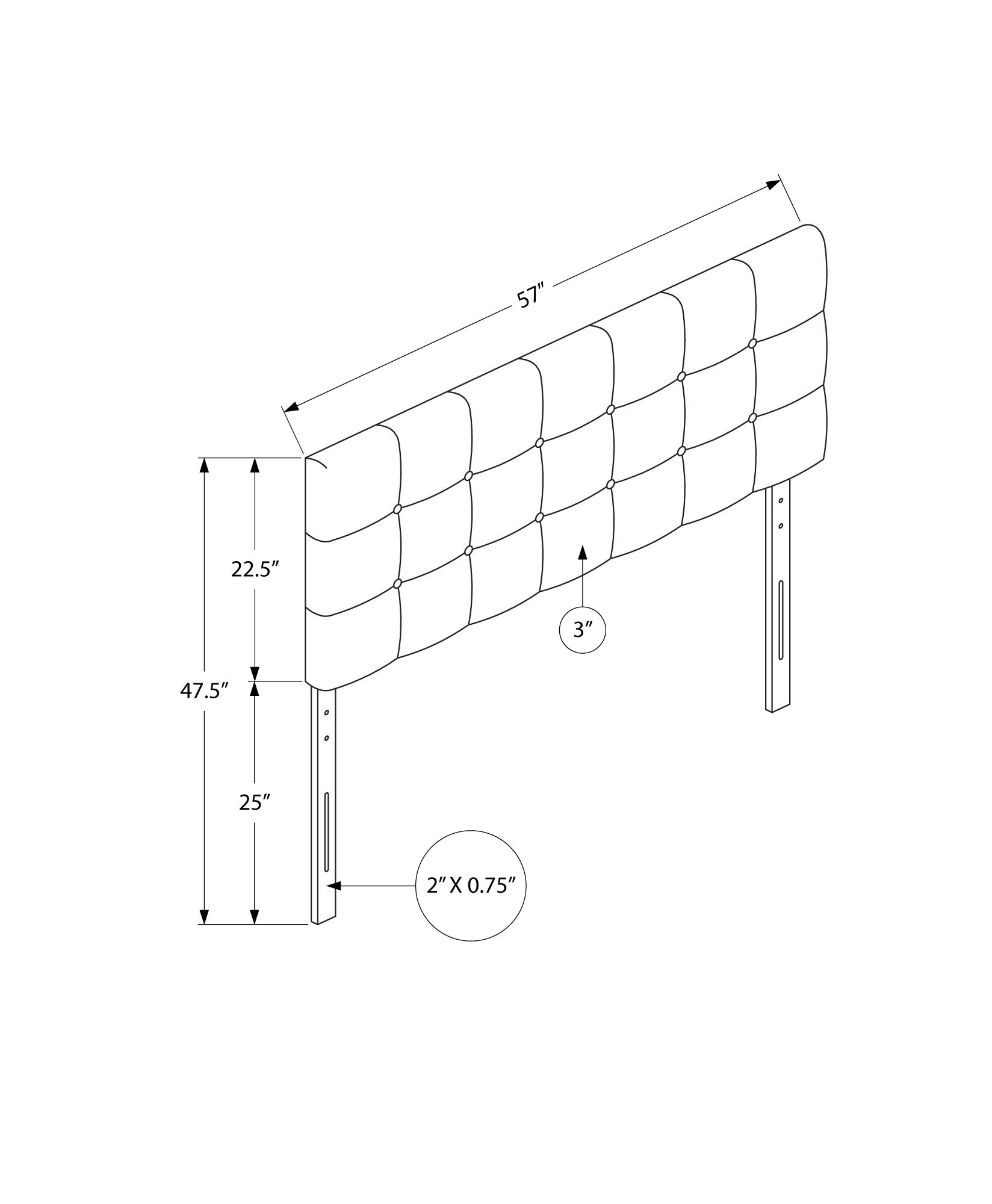 Bed - Full Size / Brown Leather-Look Headboard Only-Standard Beds-DECOROLALA