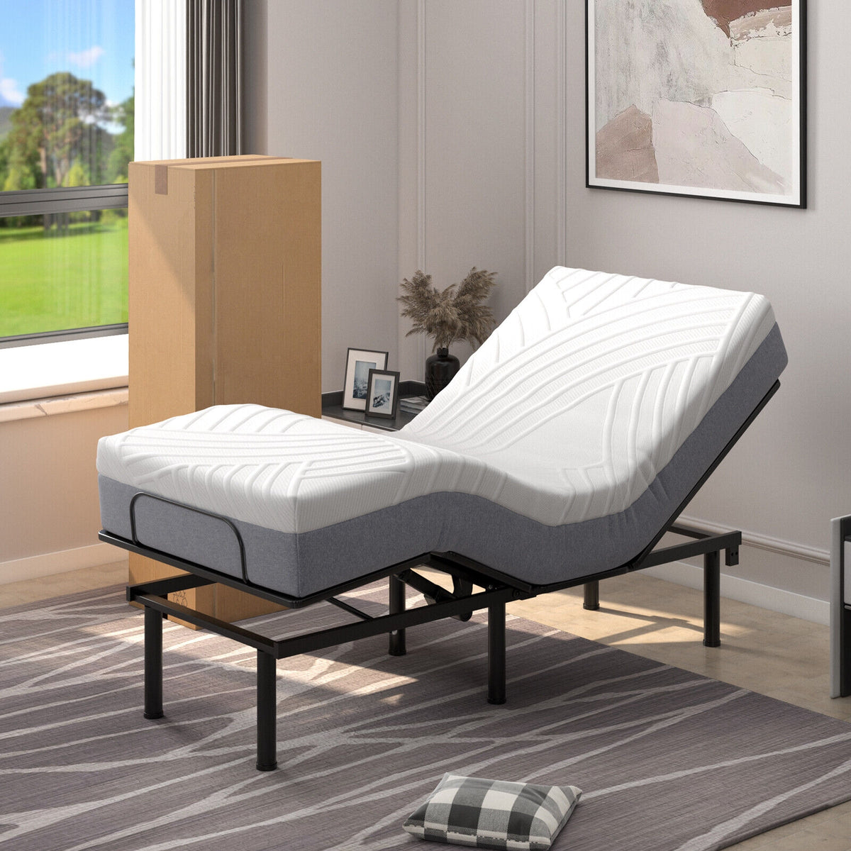 Bed Mattress Gel Memory Foam Convoluted Foam for Adjustable Bed-10 inches-Mattresses-DECOROLALA