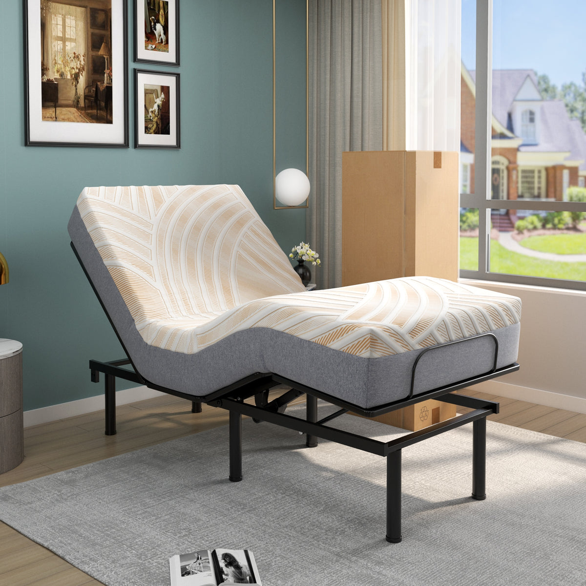 Bed Mattress Memory Foam Twin Size with Jacquard Cover for Adjustable Bed Base-10 inches-Mattresses-DECOROLALA