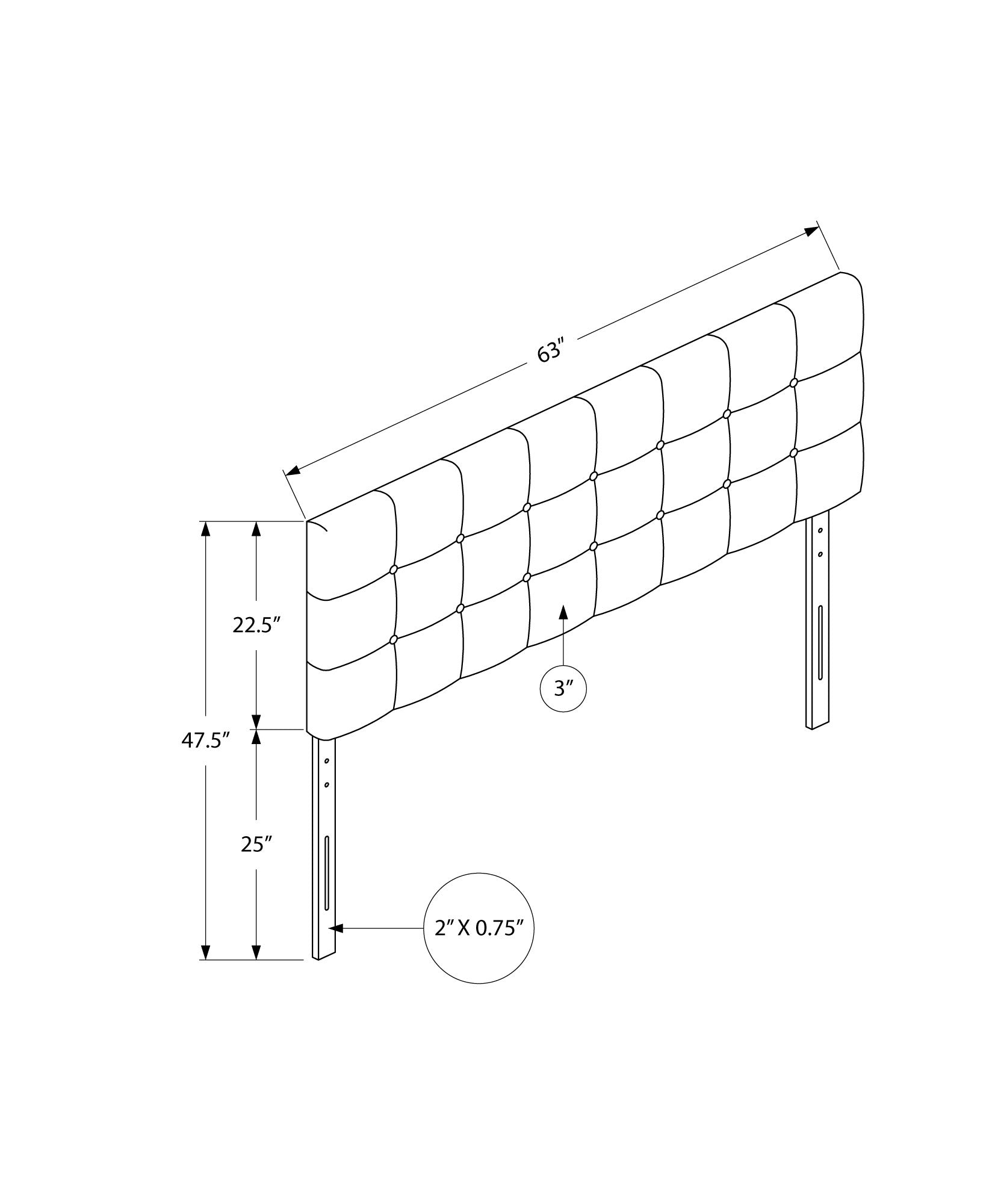 Bed - Queen Size / Brown Leather-Look Headboard Only-Standard Beds-DECOROLALA