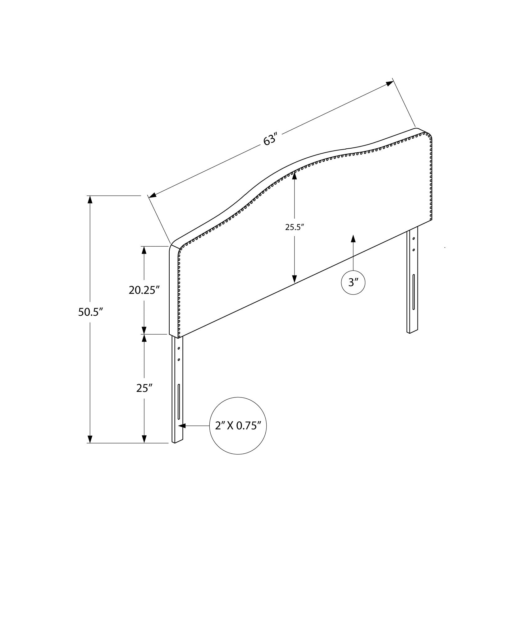 Bed - Queen Size / Grey Leather-Look Headboard Only-Standard Beds-DECOROLALA