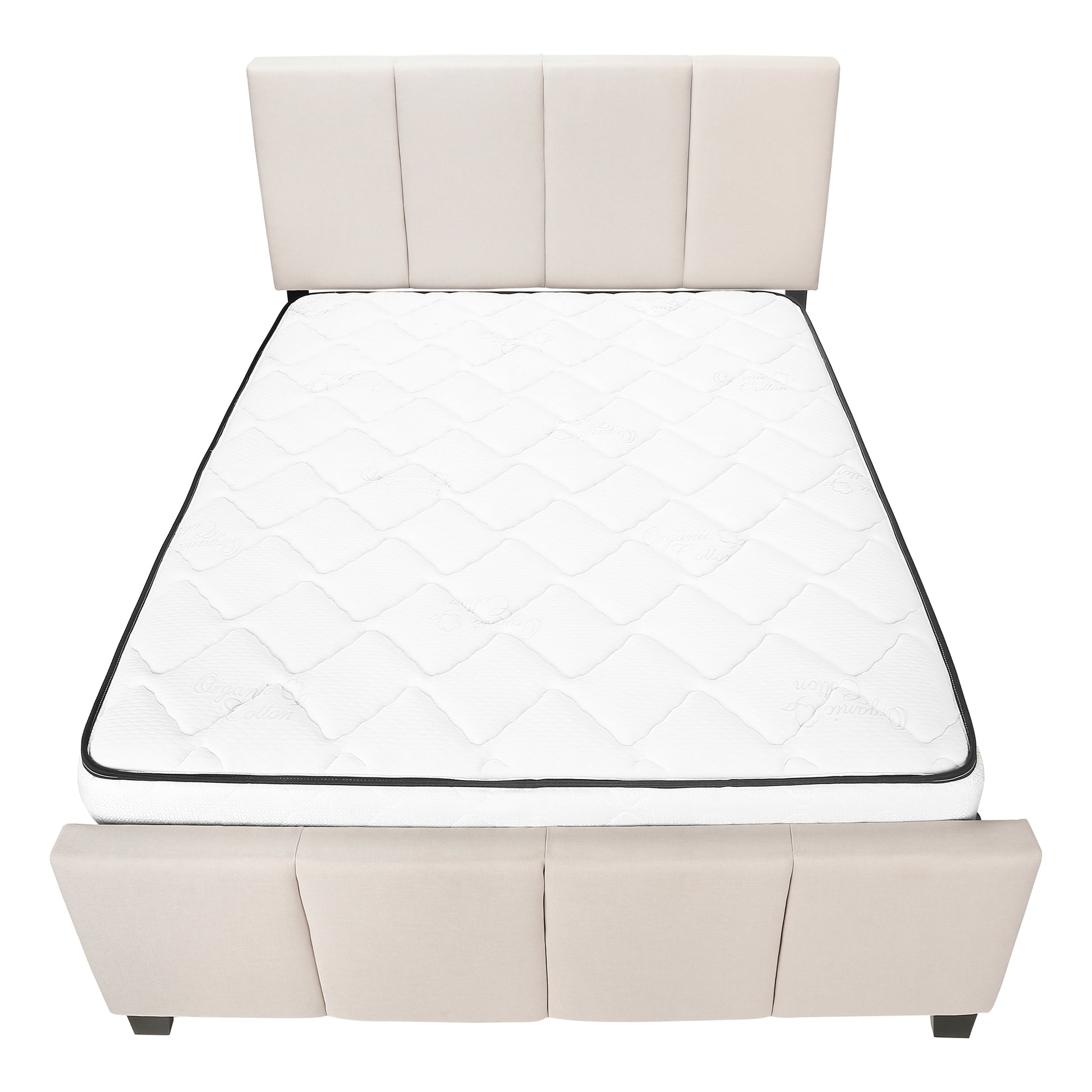 Bed - Queen Size / Grey Linen-Standard Beds-DECOROLALA