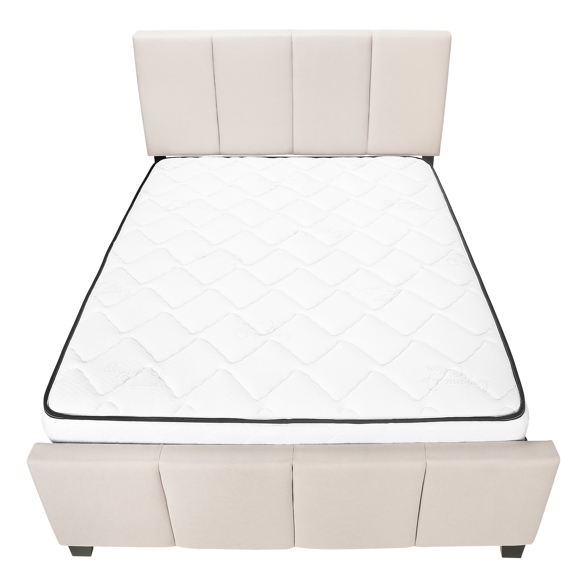 Bed - Queen Size / Grey Linen-Standard Beds-DECOROLALA