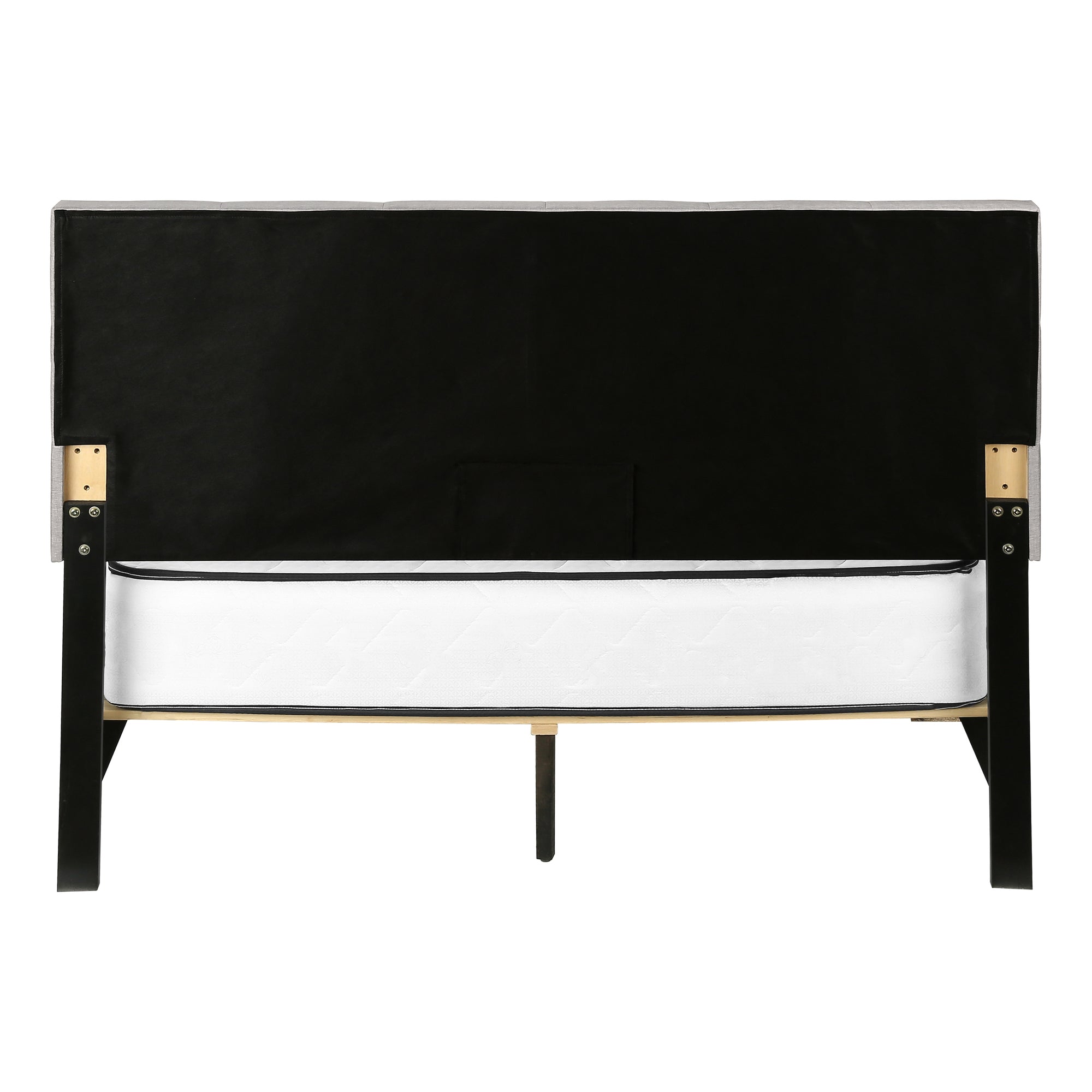 Bed - Queen Size / Grey Linen With 2 Storage Drawers-Standard Beds-DECOROLALA