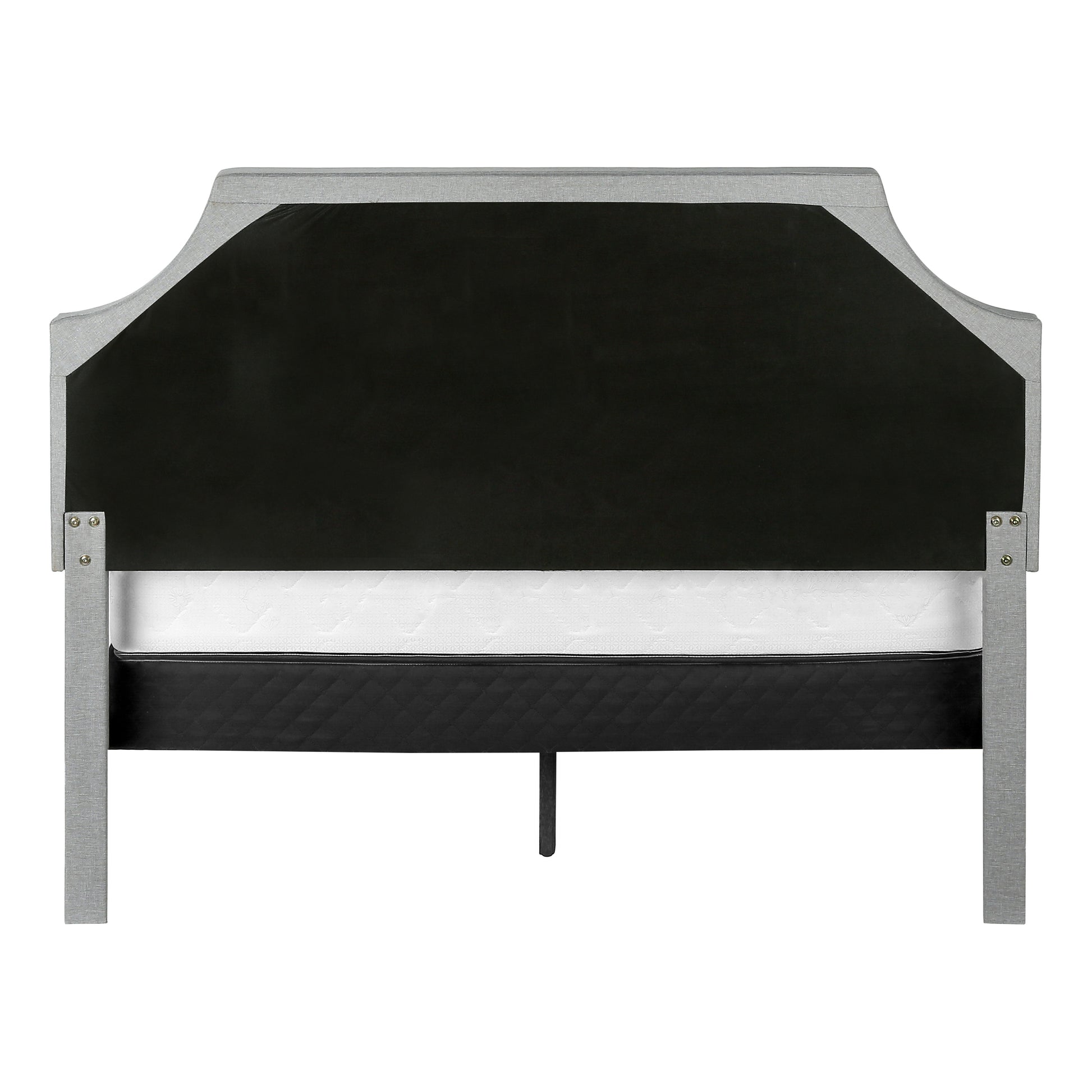 Bed - Queen Size / Grey Linen With Chrome Metal Legs-Standard Beds-DECOROLALA
