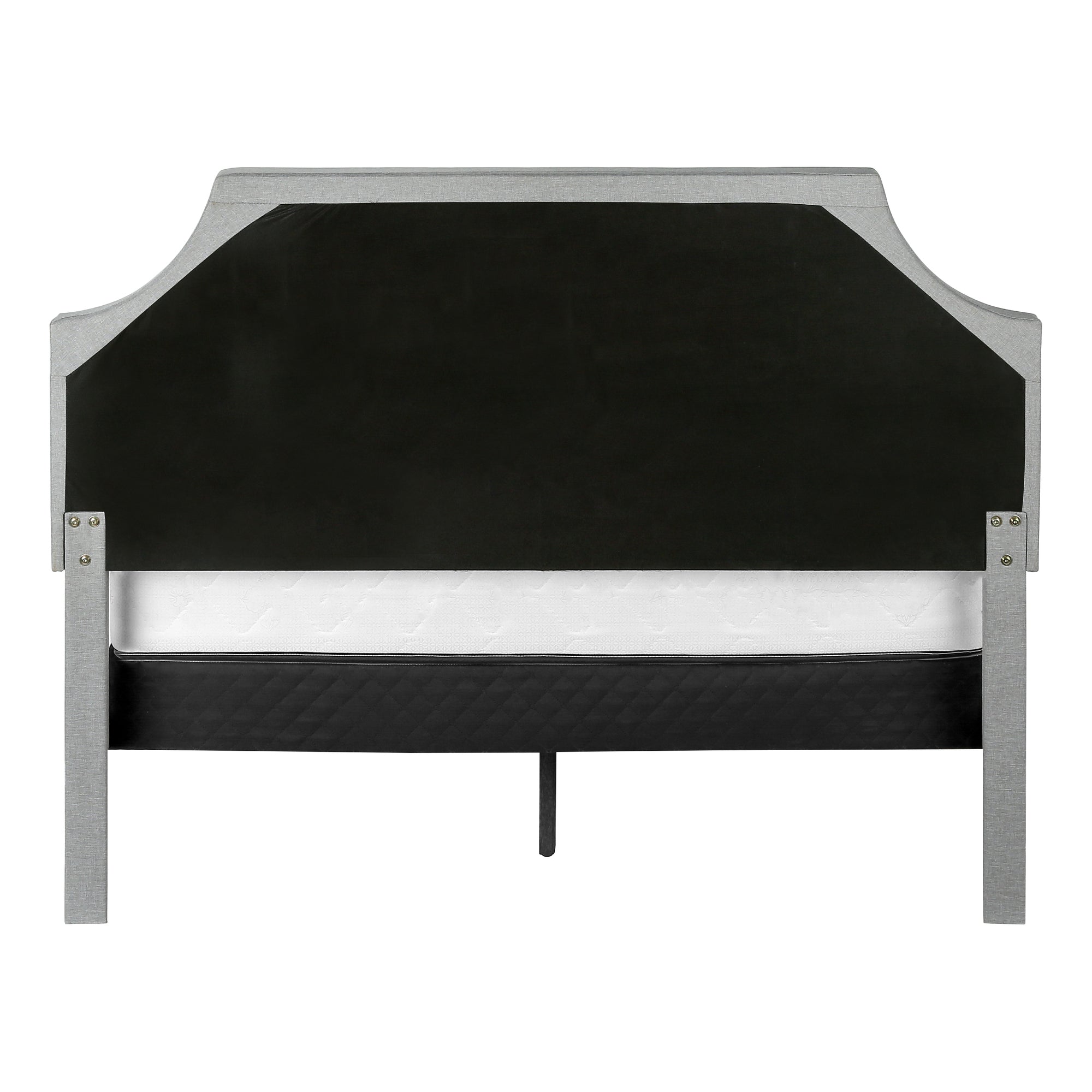 Bed - Queen Size / Grey Linen With Chrome Metal Legs-Standard Beds-DECOROLALA