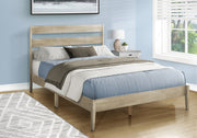Bed - Queen Size / Grey Solid Wood Platform-Standard Beds-DECOROLALA