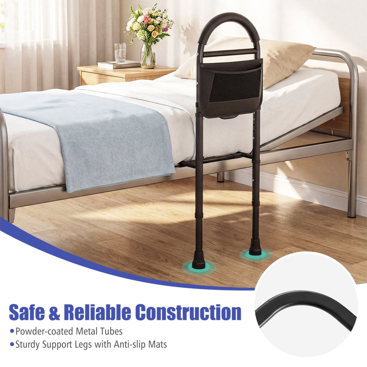 Bed Rails for Elderly Adults Safety Height Adjustable Bed Assist Railings-Health Care-DECOROLALA