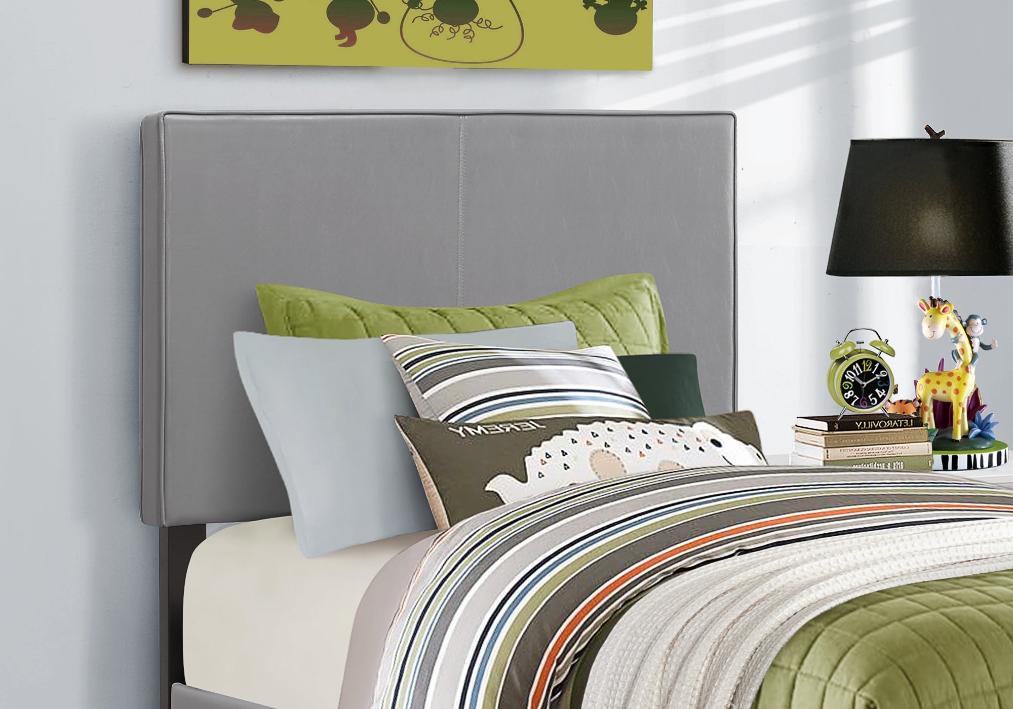 Bed - Twin Size / Dark Brown Leather-Look-Standard Beds-DECOROLALA