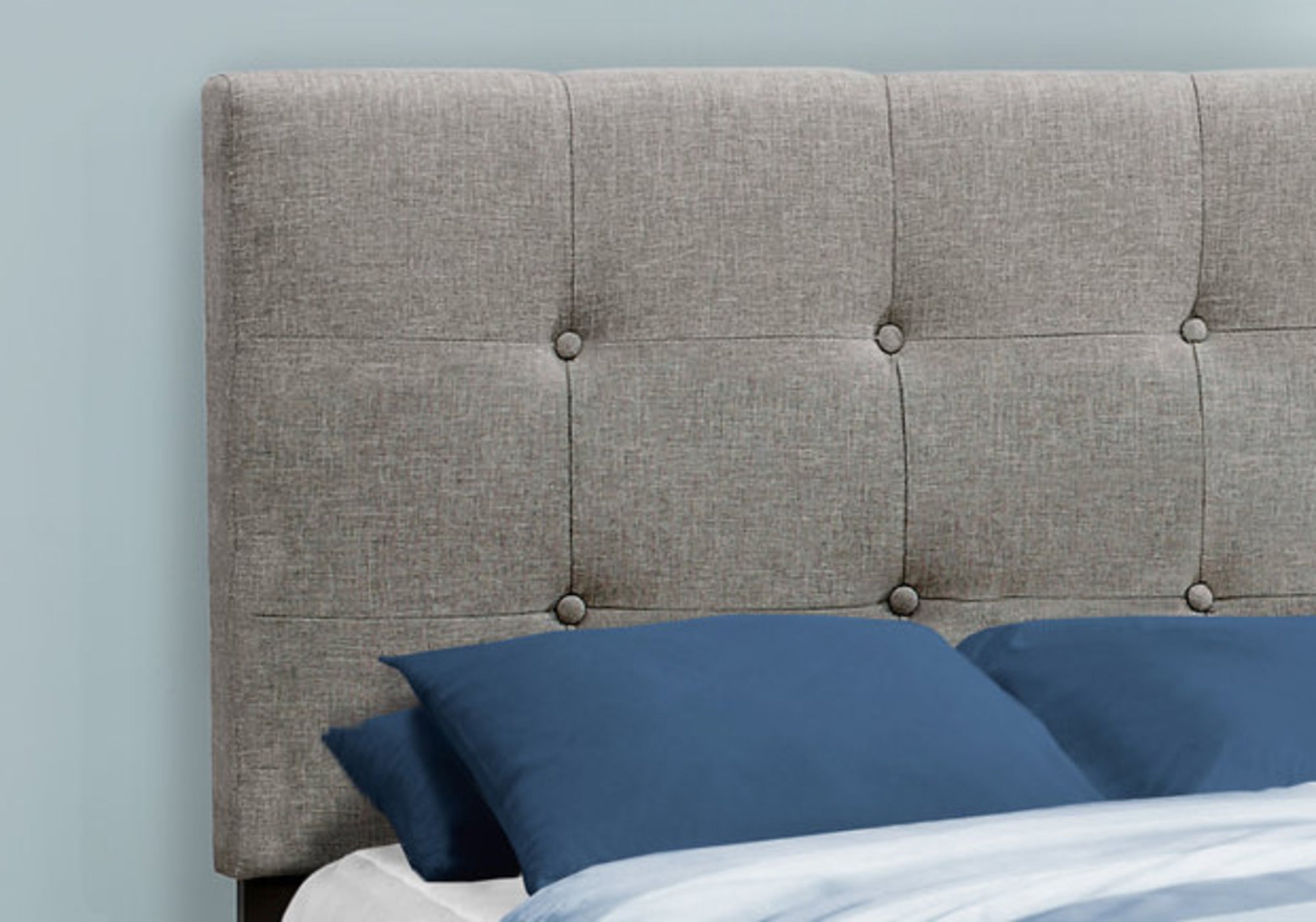 Bed - Twin Size / Dark Grey Boucle Fabric-Standard Beds-DECOROLALA